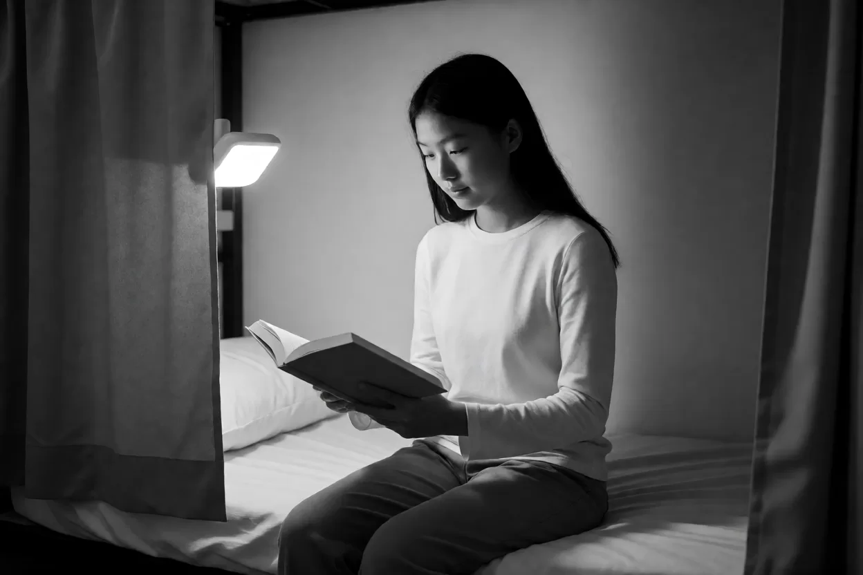学生宿舍台灯怎么选：上铺床边磁吸灯照亮课本，床帘挡住侧面溢光