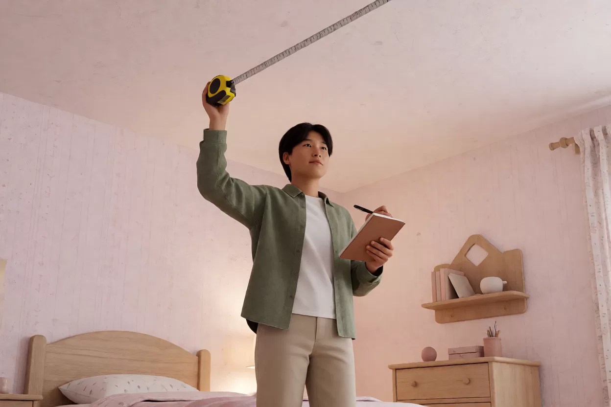 儿童房主灯亮度测量:用照度计核对书桌与地面照度