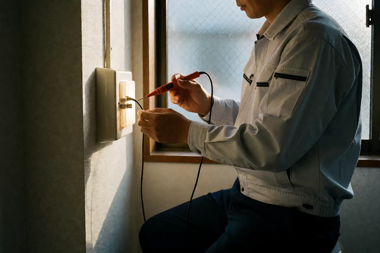 电工用测电笔检查灯具接线端子，排查灯一开就跳闸